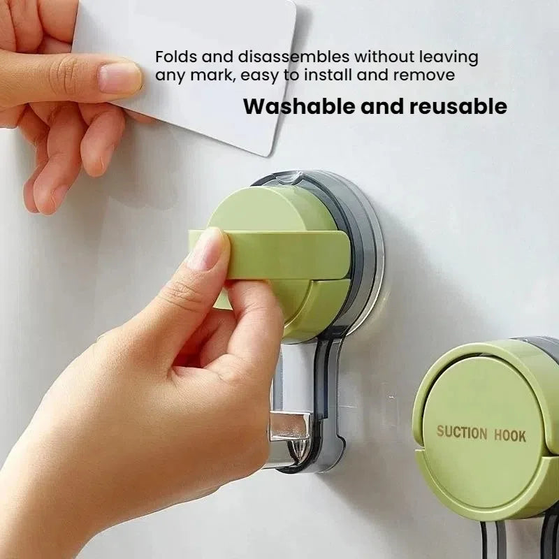 Wall Mounted Vacuum Suction Cup Hook No-Drilling Key Towel Hanger Hook for Bathroom Kitchen Removable Storage Hook