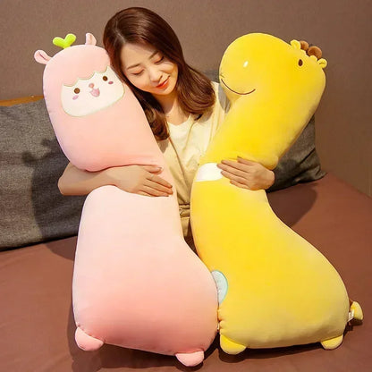 Lovely Cartoon Animal Side Sleep Body Pillow Soft Cozy Throw Pillows Girlfriend Schoolmate Gift Long Pillows Cute Birthday Gifts