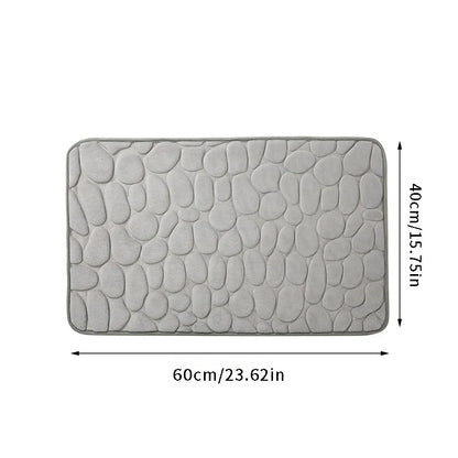 Pebble embossed bath blanket, memory foam absorbent floor mat, bathroom floor mat, anti-skid door blanket, indoor floor mat