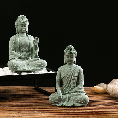 【Small Size】Buddha Statue Fish Tank Decoration Mini Buddhism Figurine Desk Topper Tablescape Decor Home Zen Statue